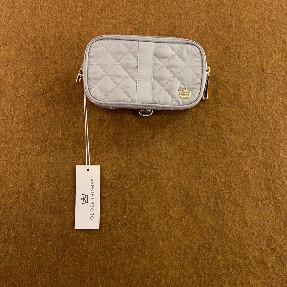 Oliver Thomas Womens OS Dove Grey Triple Threat Crossbody 2 Bag NWT